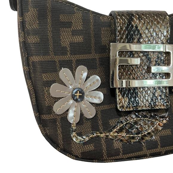 Y2K Mini Brown Floral Shoulder Bag - Picture 4 of 9